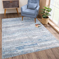 Bloom Rugs Washable Non-Slip 6' x 9' Rug - Gray/Blue/Blush Modern Abstract Area Rug for Living Room, Bedroom, Dining Room, and Kitchen - Exact Size: 6' x 9'