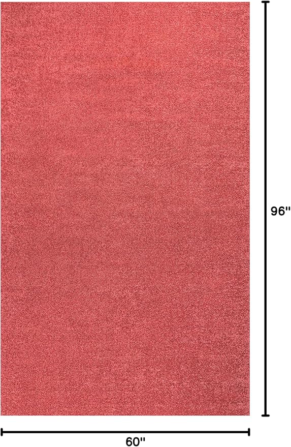 JONATHAN Y Haze Solid Low-Pile Red Indoor Area Rug 5x8, Coastal,Bohemian,Minimalist,Classic, Easy-Cleaning for Living Room,Bedroom,Kitchen,Pet Friendly,Non-Shedding (SEU100E-5)
