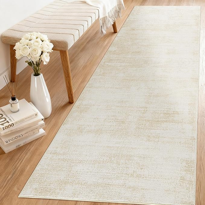 Kitchen Runner Rugs Non Skid Washable 2x6,Rubber Backed Non Slip Boho Neutral Abstract Modern Runner Rug for Entryway Bathroom
