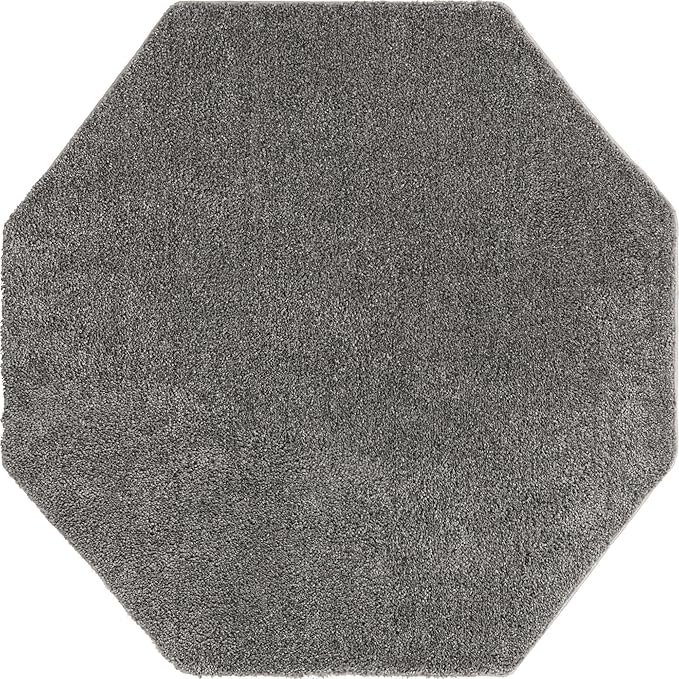 Unique Loom Solo Collection Area Rug - Calabasas (5' 3" Octagon, Gray)