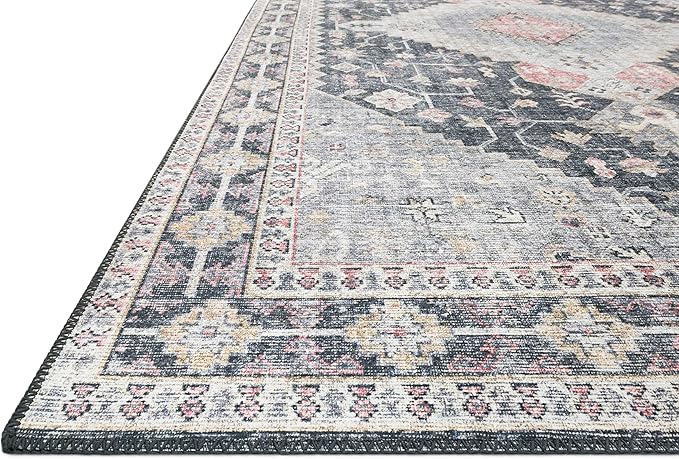 Loloi II Skye Collection SKY-02 Charcoal/Multi 3'-6" x 5'-6" Accent Rug