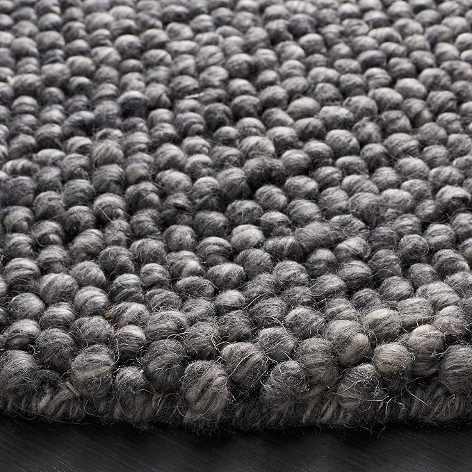 Safavieh Area Rug 11x15 - Natura Collection - Large - Dark Grey, Handmade Wool Blend, Textured Design, Ideal for Living Room, Bedroom, Dining Space (NAT620H)