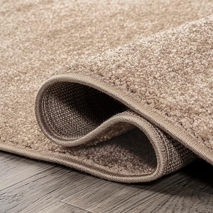 JONATHAN Y Haze Solid Low-Pile Beige Runner Rug 2x14, Coastal,Bohemian,Minimalist,Classic, Easy-Cleaning for Living Room,Bedroom,Kitchen,Pet Friendly,Non-Shedding (SEU100G-214)