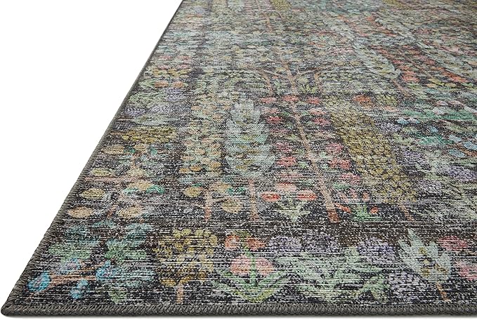 Loloi Rifle Paper Co. Maison Collection MAO-07 Charcoal 2'-6" x 9'-6", .19" Pile Height, Runner Rug