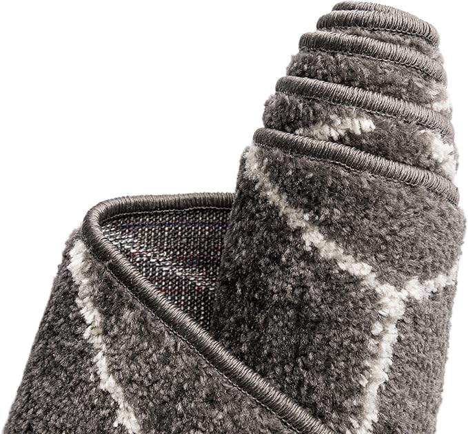 Unique Loom Trellis Frieze Collection Area Rug - Geometric (3' Square, Dark Gray/ Ivory)