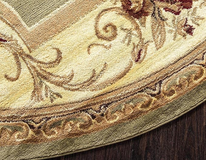 Unique Loom Versailles Collection Area Rug - Henry (5' 3" Round Green/Cream)