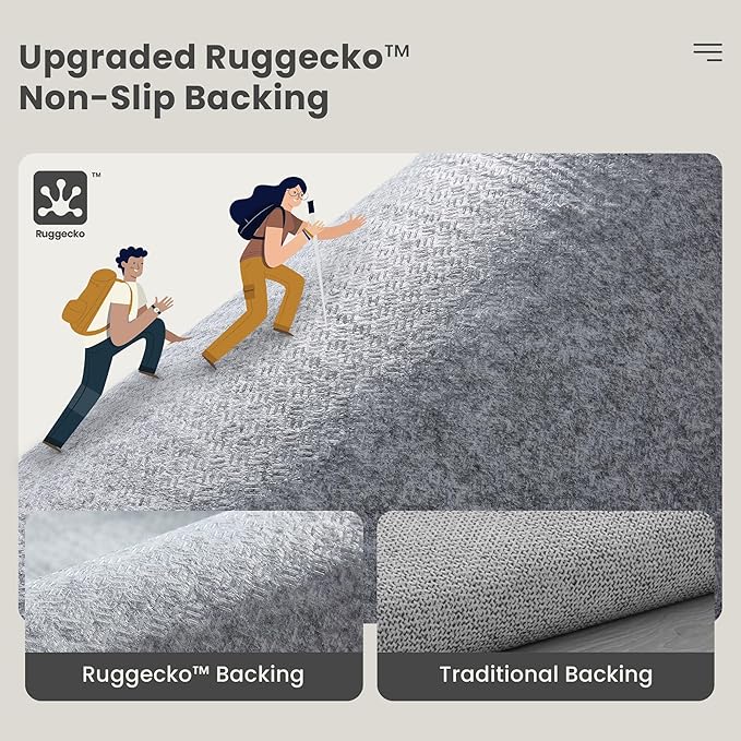 Valenrug Washable Rugs 8x10 - Stain Resistant 8x10 Area Rugs for Living Room, Non Slip High-Low Pile Textured Area Rugs for Bedroom, Folable Machine Washable Area Rug (8'x10', Beige)
