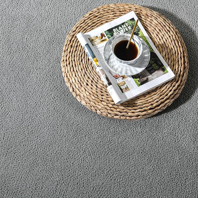 Area Rugs for Living Room Bedroom, 4 x 6 Ft Non-Slip Modern Area Rug, Soft Thickened Memory Foam Rug, Comfy Minimalist Indoor Carpet for Boys Girls Room Nursery Dorm Home Decor, Grey