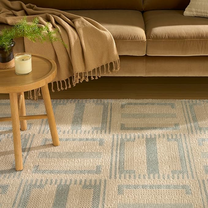 Nourison Home Nordic Ivory Blue 4' x 6' Area Rug - Easy Clean, Non Shedding, Bed Room, Living Room, Dining Room, Kitchen (4' x 6')