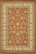 Unique Loom Voyage Collection Traditional Oriental Classic Intricate Design Area Rug (4' 0 x 6' 0 Rectangular, Terracotta/Ivory)