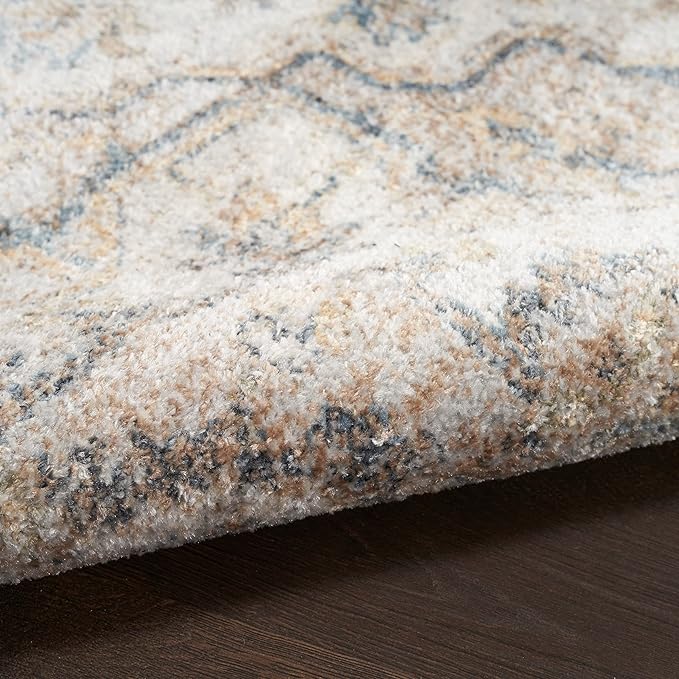 Nourison Home Astra Machine Washable Silver Grey 6'7" x 9' Area Rug - Easy Clean, Non Shedding, Bed Room, Living Room, Dining Room, Kitchen (7' x 9')