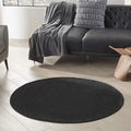 Nourison Home Nourison Essentials Black 4' x Round Area Rug - Easy Clean, Non Shedding, Bed Room, Living Room, Dining Room, Kitchen (4' x Round)