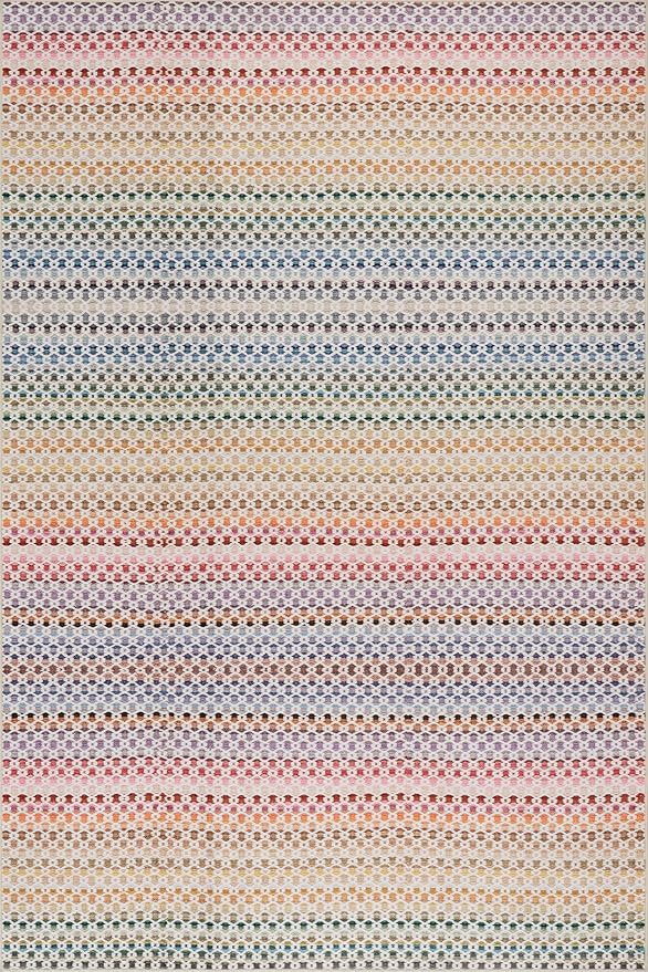 Dash & Albert Poppy Multi Machine Washable Rug, 8.5 X 11.5 Feet, Multicolored Geometric Pattern