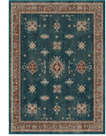 RUGGABLE Washable Vintage Area Rug – Verena Teal Blue 5x7, Stain-Resistant, Non-Slip – Medium Machine Washable Rugs for Living Room, Bedroom, Hallway, Entryway & Office–with Cushioned Pad