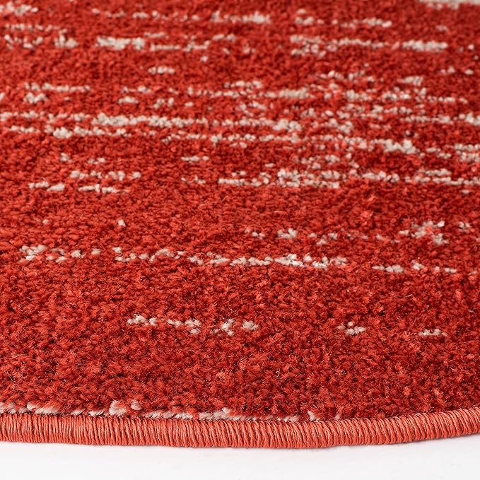 SAFAVIEH Adirondack Collection Area Rug - 6'7" Round, Orange & Grey, Modern Ombre Design, Non Shedding & Easy to Clean, Ideal for Living Room, Bedroom, Office, Dining Space (ADR113P)