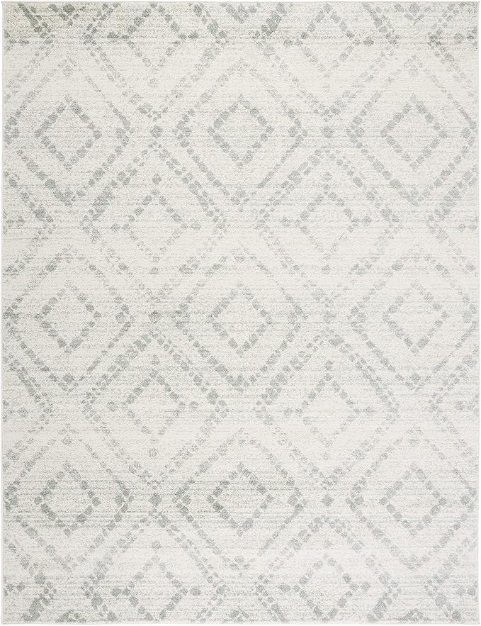 SAFAVIEH Area Rug 8x10 - Adirondack Collection - Large - Ivory & Green, Geometric Trellis Pattern, Non-Shedding & Easy Cleaning, Ideal for Living Room, Bedroom, Office, Dining Space (ADR131X)