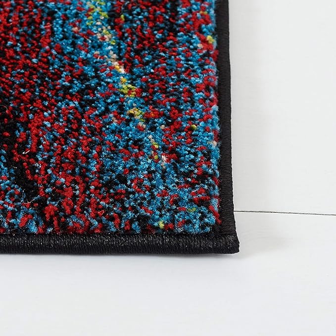 SAFAVIEH Area Rug 8x10 - Glacier Collection - Large - Red & Green, Modern Abstract Design, Non-Shedding & Easy Cleaning, Ideal for Living Room, Bedroom, Office, Dining Space (GLA126Q)