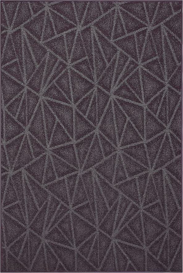 Furnish my Place Geometrical Pattern Indoor/Outdoor Refine Purple Rug, Abstract Area Rug, Home Decor Mat, Contemporary Rug for Living Room, Made in USA -3' x 6' Rectangle