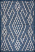 Dash & Albert Guthrie Navy Machine Washable Rug, 5 X 8 Feet, Blue Geometric Pattern