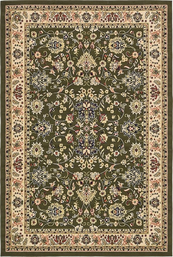 Unique Loom Sialk Hill Collection Area Rug - Washington (6' 1" x 9' Rectangle Green/Hunter Green)