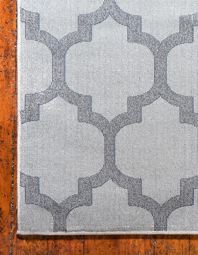 Rugs.com Lattice Collection Rug – 9x12 Beige and Gray Medium-Pile Rug Perfect for Living Rooms, Large Dining Rooms, Open Floorplans