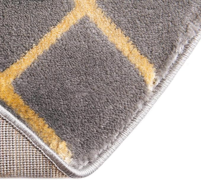 Unique Loom Marilyn Monroe Glam Collection Area Rug - Trellis (5' 3' x 8' Oval, Gray Gold/ Gold)