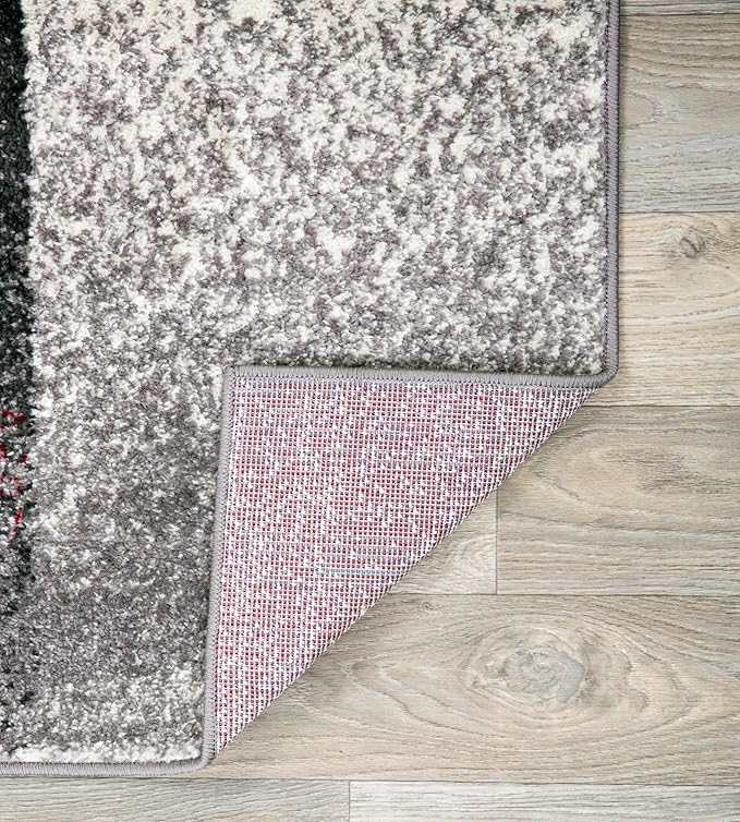 Rugshop Gray Large Modern Distressed Boxes Area Rug, Soft Stain-Resistant Pile for Living Room, Office and Dining Room, 8' x 10'