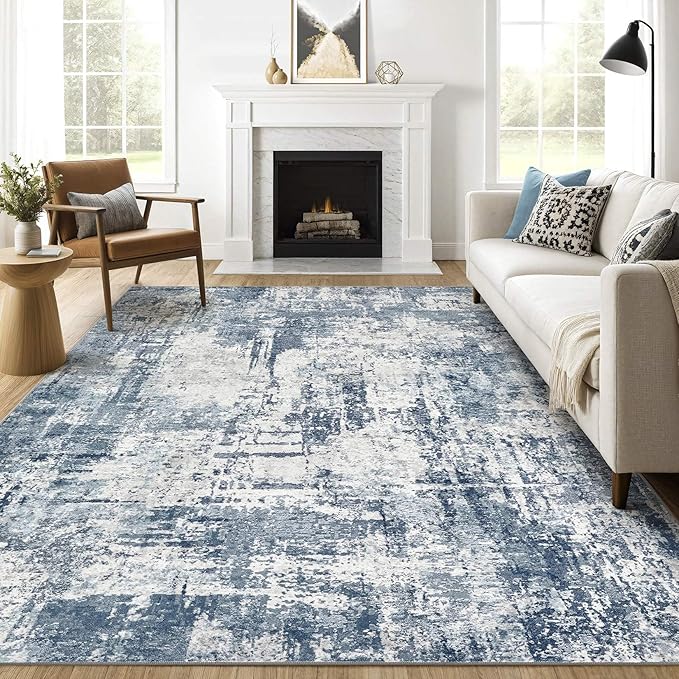 10X14 Area Rugs Living Room: Washable Large Abstract Soft Rug Stain Resistant Indoor Non-Slip Carpet for Men Modern Home Enthusiasts Aged 25-45 - High Traffic Areas - Bedroom Office Playroom