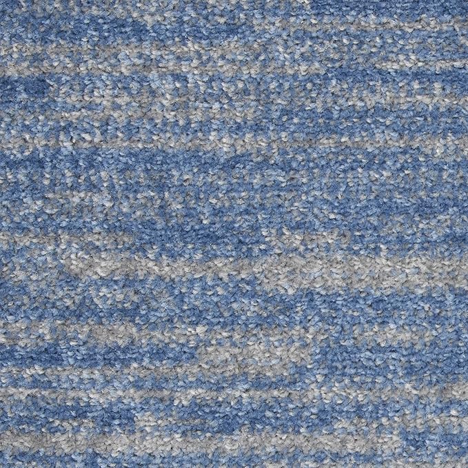 Nourison Home Nourison Essentials Blue Grey 2'2" x 18' Area Rug - Easy Clean, Non Shedding, Bed Room, Living Room, Dining Room, Kitchen (18' Runner)