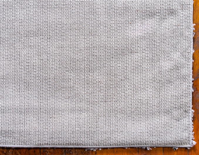 Unique Loom Davos Shag Collection Area Rug - Solid (7' 10" x 10' Rectangle, Sterling)
