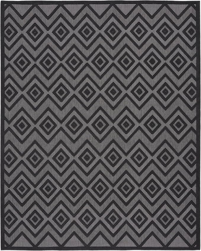 Nourison Home Versatile Charcoal Black 7' x 10' Area Rug - Easy Clean, Non Shedding, Bed Room, Living Room, Dining Room, Kitchen (7' x 10')