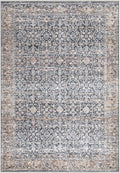 Bloom Rugs Caria Washable Non-Slip 3x5 Rug - Dark Blue/Tan Traditional Area Rug for Living Room, Bedroom, Dining Room, and Kitchen - Exact Size: 3' x 5'