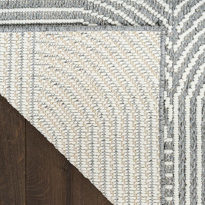Nourison Home Textured Home Charcoal Ivory 5'3" x 7' Area Rug - Easy Clean, Non Shedding, Bed Room, Living Room, Dining Room, Kitchen (5' x 7')