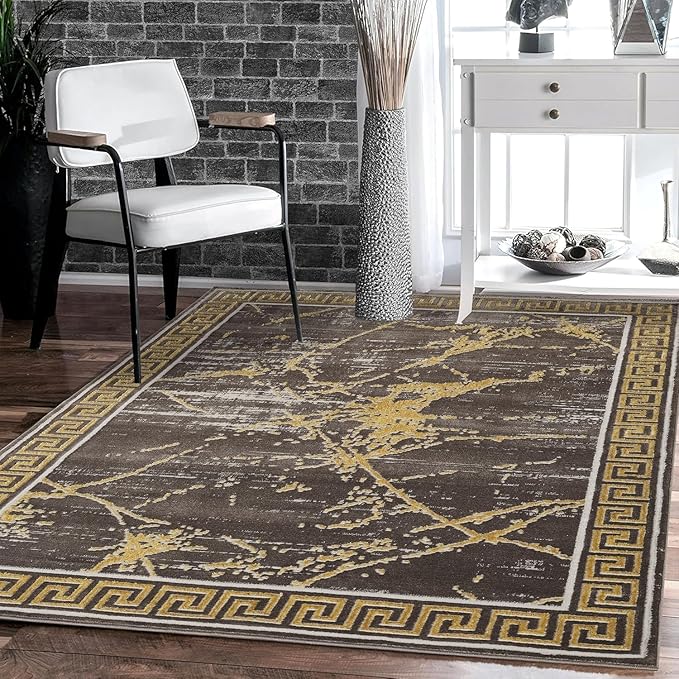 GLORY RUGS Area Rugs Marble 2x3 Brown Carpet Modern Abstract Rug Living Room Dining Bedroom Rug
