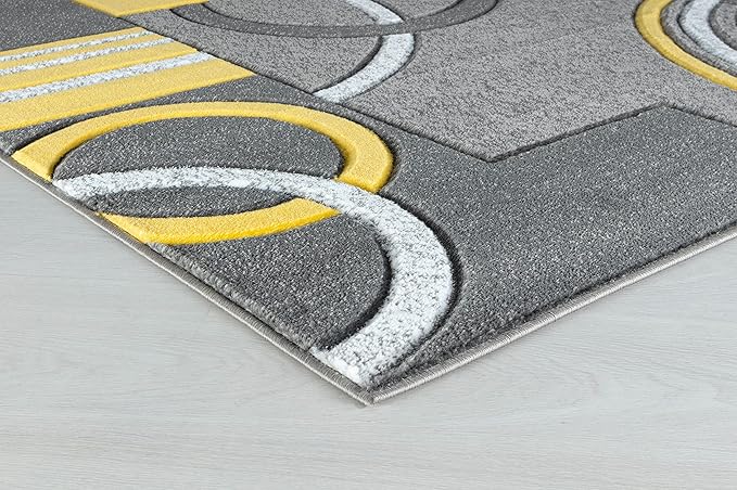 GLORY RUGS Area Rug Modern Soft Hand Carved Contemporary Floor Carpet with Premium Fluffy Texture for Indoor Living Dining Room and Bedroom Area (2x3, Yellow)