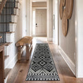 Rugshop Southwestern Black and White Tribal Area Rug – Geometric Diamond Pattern Carpet for Living Room, Bedroom, or Entryway – Boho Rustic Soft Floor Decor 2' 3" x 8' Runner Black