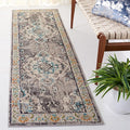 SAFAVIEH Monaco Collection Runner Rug - 2'2" x 18', Grey & Light Blue, Boho Chic Medallion Distressed Design, Non-Shedding & Easy Care, Ideal for High Traffic Areas in Living Room, Bedroom (MNC243G)