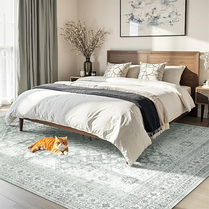 Area Rugs 4x6,Boho Vintage Oriental Washable Rugs,Collapsible Area Rug for Bedroom, Entryway, Kitchen, Bathroom
