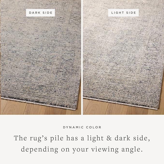 Loloi Amber Lewis Alie Collection ALE-01 Stone/Mist 5'-3'' x 7'-9'', .13'' Pile Height, Area Rug