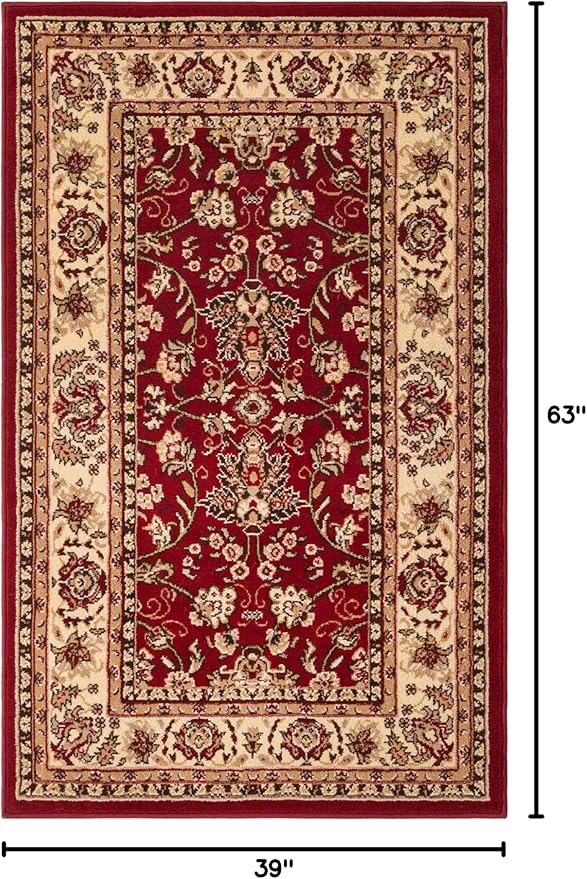 Unique Loom Sialk Hill Collection Area Rug - Washington (3' 3" x 5' 3" Rectangle Burgundy/Cream)
