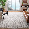 SAFAVIEH Adirondack Collection Area Rug - 6' x 9', Ivory & Charcoal, Chevron Design, Non-Shedding & Easy Care, Ideal for High Traffic Areas in Living Room, Bedroom (ADR104N)