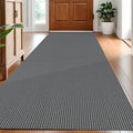 IOHOUZE Washable Runner Rug 3x8 Non Slip Rubber Backed Wide Hallway Runner Entryway Runner Indoor, Kitchen Rugs Woven Floor Carpet for Hall Entrance Bedroom, Dark Grey