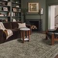 6x9 Area Rug Machine Washable Boho Rug for Living Room,Ultra-Thin Low Pile Carpet,Lightweight Indoor Printed Rug,Non Slip Floral Area Rug for Bedroom, Dining Room, Home Office,Vintage Sage Green