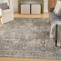 Nourison Home Astra Machine Washable Gold Grey 6'7" x 9' Area Rug - Easy Clean, Non Shedding, Bed Room, Living Room, Dining Room, Kitchen (7' x 9')