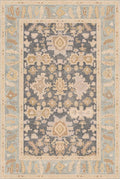 Kuden 8x10 Large Area Rug, Machine Washable Area Rug with Non-Slip Backing, Vintage Style, Soft, Easy Clean, Low Pile Rug for Living Room, Bedroom, Dining Room