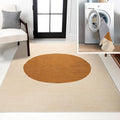 JONATHAN Y Machine Washable Indoor Area Rug 9X12 Cream/Terracotta, Cirkel Minimalist Geometric Dot for Living Room, Bedroom, Kitchen, Office, Easy-Cleaning, Pet-Friendly, Non-Shedding WSH113A-9