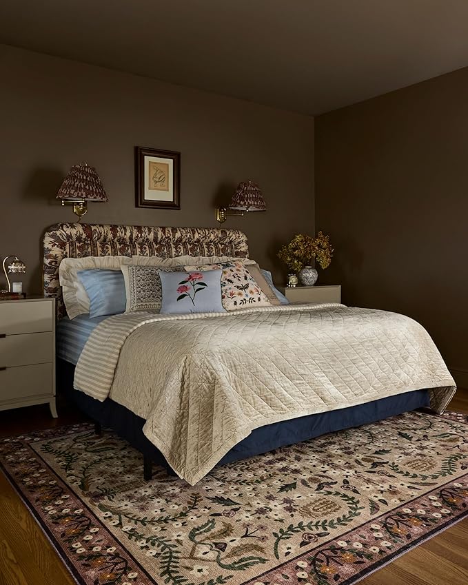 Loloi Rifle Paper Co. Canopy Collection CNP-03 Aubergine 3'-9" x 5'-9" Accent Rug