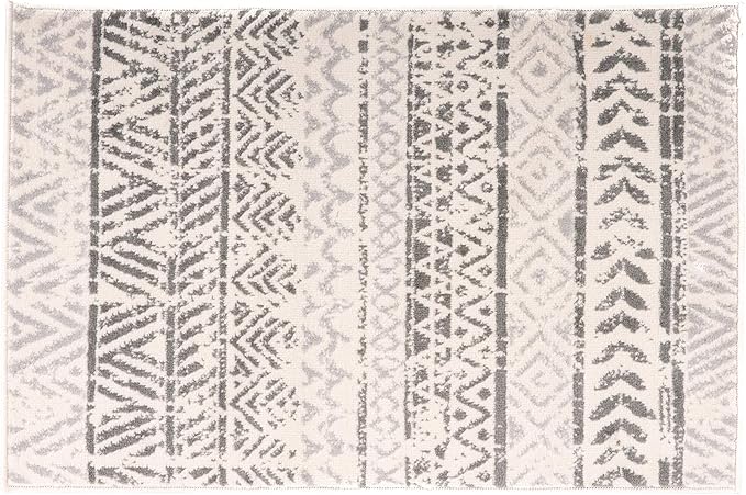 Rugshop Geometric Boho Perfect for high Traffic Areas of Your Living Room,Bedroom,Home Office,Kitchen Area Rug 2' x 3' Gray