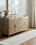Livabliss x Our PNW Home Cascade Minimalist Striped Area Rug, 2'7" x 12', Striped Ivory/Taupe