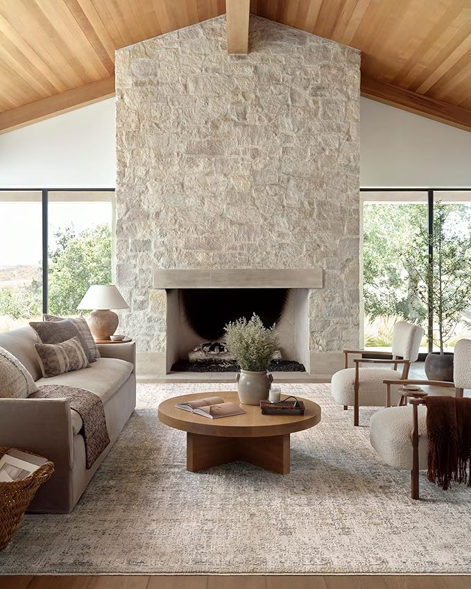Loloi Amber Lewis Alie Collection ALE-02 Sand/Sky 9'-6'' x 13'-1'', .13'' Pile Height, Area Rug